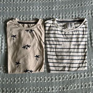 Men's Beige and Striped T-Shirts